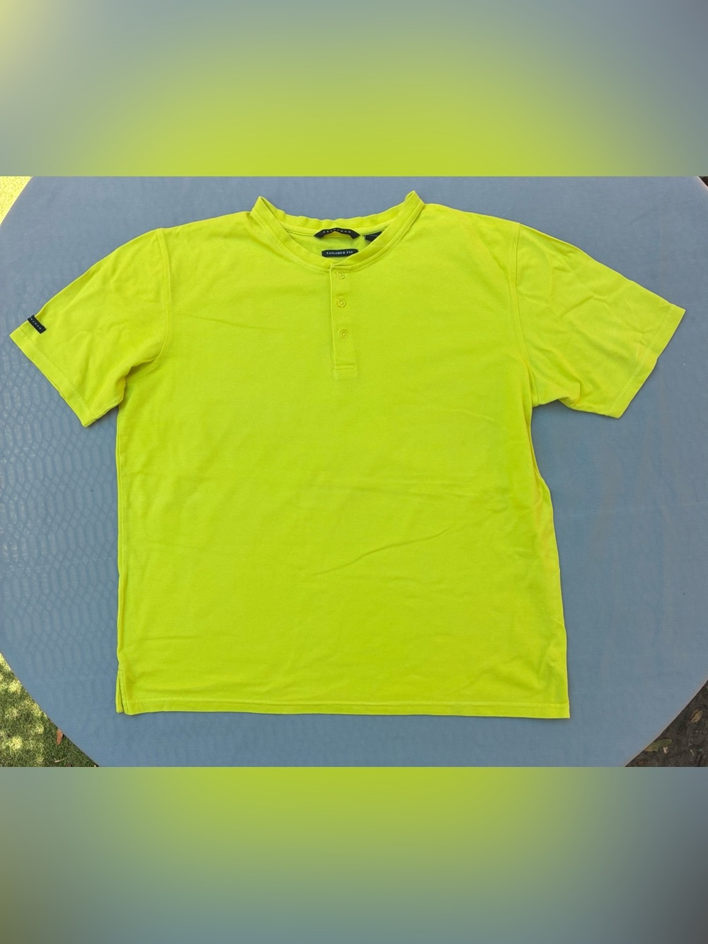 Sean John Neon Yellow Tailored Fit Henley